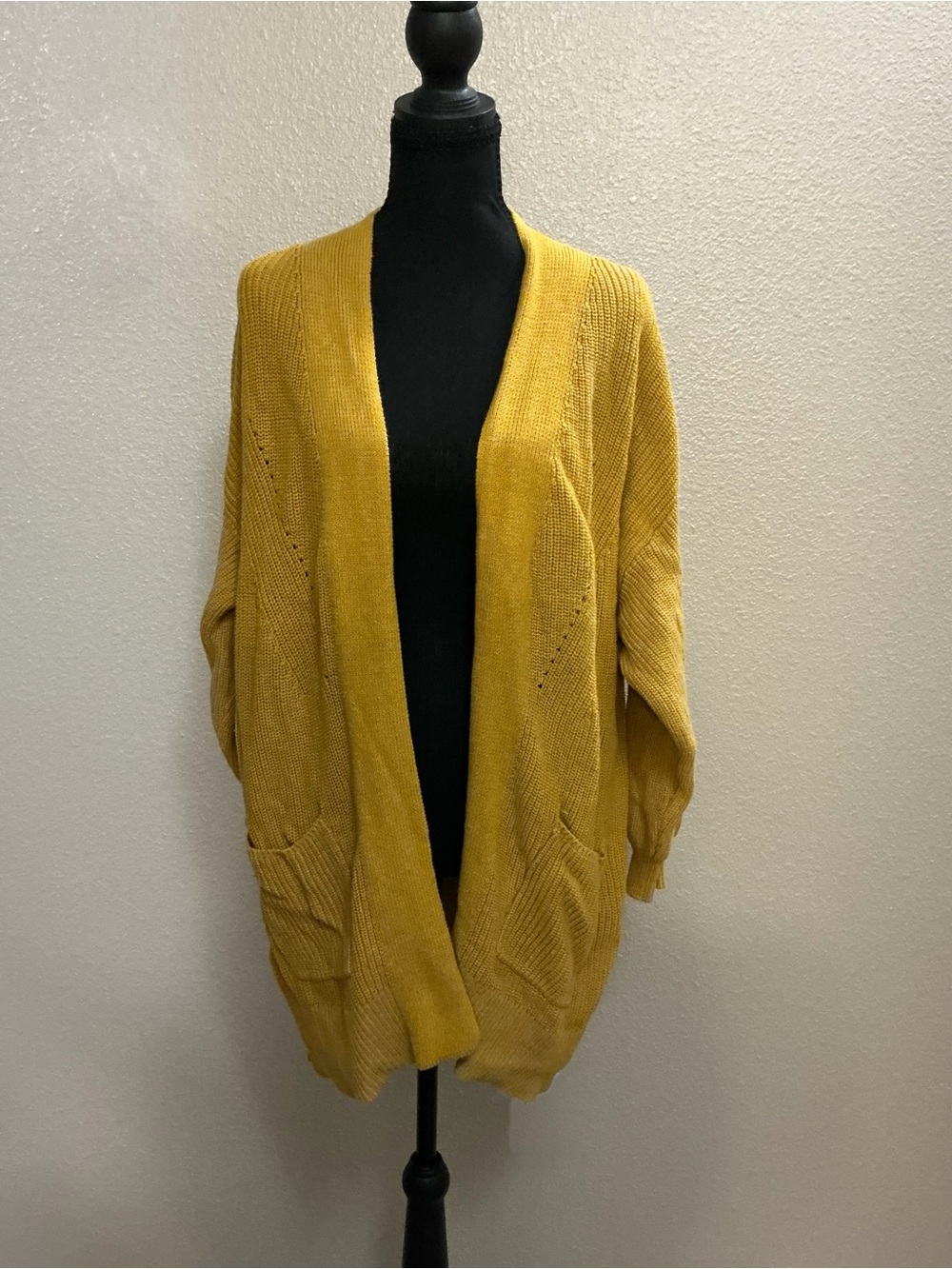 Universal Mustard Open-Front Cardigan